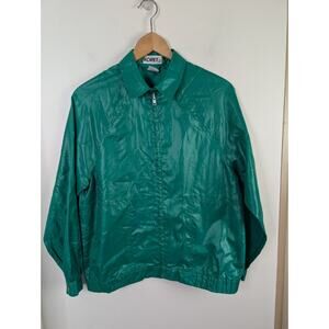 Vintage Koret Large L Green Jacket Light Wind Breaker Thin Windbreaker Fold Up